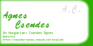 agnes csendes business card